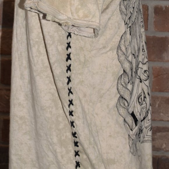 Affliction Live Fast T Shirt Men XL Beige Distressed Graphic Design Short Sleeve - Picture 10 of 11